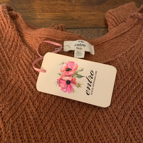 NWT Oversized Cognac Orange Tunic Sweater Sz Large Beautiful Fall/Winter  Color - Picture 6 of 8